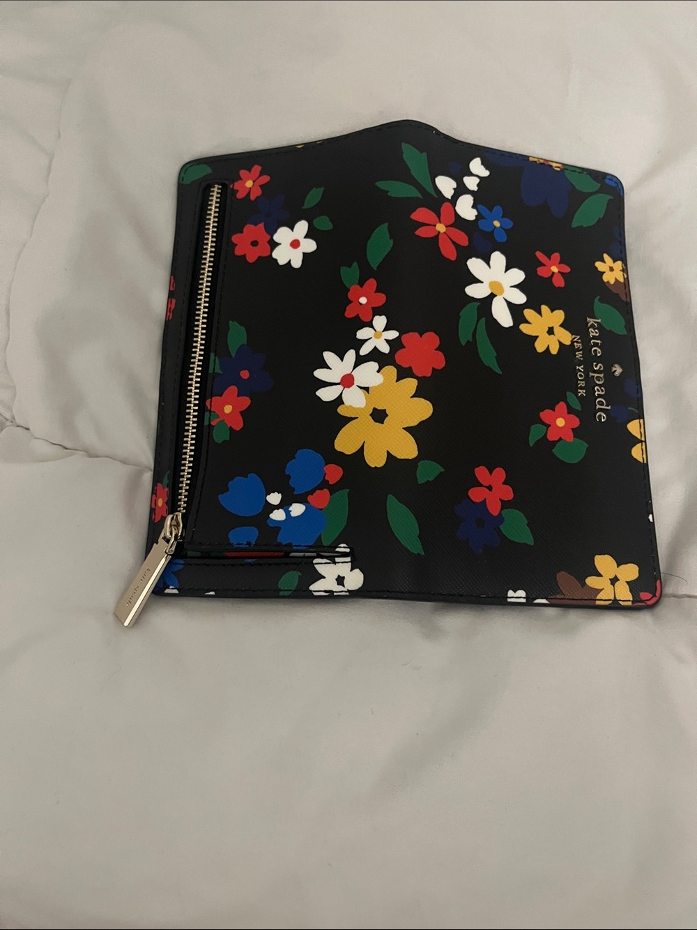 kate spade Black Floral Wallet Case with Multicolor Flowers - Picture 4 of 5